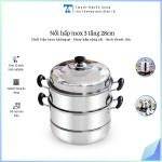 Nồi hấp inox 3 tầng 28cm (Kiện 24 cái)