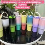 Ly thái giữ nhiệt có quai xách Loan màu- 1000ml (Kiện 36 cái)