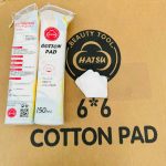 Bông tẩy trang Pads 150 vuông trắng, bông tự nhiên, không rát da Tmark (Kiện 120 gói)