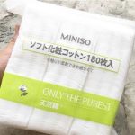 Bông tẩy trang miniso 180 miếng Nhật Bản Tmark (Thùng 80 gói)