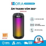 Loa bluetooth Âm thanh vòm 360°-5 chế độ màu RGB BOC242 đen 1HORA