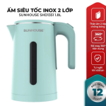 Ấm siêu tốc Inox 2 lớp 1.8L Sunhouse SHD 1351 (Kiện 12 cái)