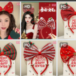 Bờm, băng đô cài tóc Noel hình nơ siêu xinh ( kiện 159 cái)