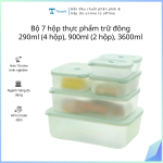 Inochi - Bộ 7 hộp thực phẩm trữ đông 290ml (4 hộp), 900ml (2 hộp), 3600ml