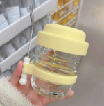 Cốc thủy tinh kèm thìa ăn yến mạch nắp silicon 440ml ( Kiện 48c) - Ảnh 2