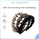 Bờm cài tóc vải bóng chấm bi dễ thương, tạo phồng tóc ( kiện 100 cái )