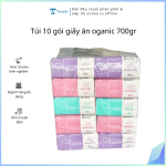 Túi 10 gói giấy ăn oganic 700gr (Kiện 10 túi) (hàng nguyên kiện)
