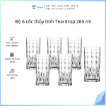 Bộ 6 cốc thủy tinh Teardrop 265 ml