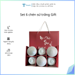Set 6 chén sứ trắng Gift (Kiện 14x3 bộ)