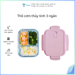 Thố cơm thủy tinh 3 ngăn (Kiện 24 cái)