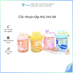 Cốc nhựa nắp thú cho bé (Kiện 60 cái)