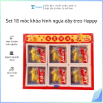 Set 18 móc khóa hình ngựa dây treo Happy ( kiện 5 set )