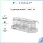 Lọ gia vị tròn bộ 3 - 2932 VN ( Kiện 100 cái)