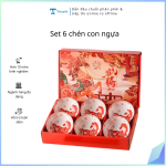 Set 6 chén con ngựa (Kiện 20 bộ) (Hàng nguyên kiện)