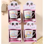 Set cốc sứ thỏ gấu kèm thìa (Kiện 100 set) - Ảnh 2