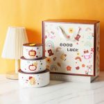 Set 3 bát sứ cao cấp gấu táo (Kiện 20 bộ) - Ảnh 2