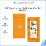 Set 5 bao lì xì theo thiết kế có kèm thẻ voucher (Kiện 3000 set)