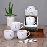 Set cốc sứ thiên nga kèm thìa (Kiện 100 set) - Ảnh 2