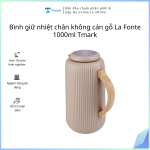 Bình giữ nhiệt chân không cán gỗ La Fonte 1000 ml Tmark (Kiện 50 cái)