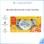 Bộ chén dĩa hoa văn 5 món HKM ( Kiện 12 bộ )