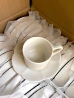 Set ly sứ trắng kèm dĩa (Kiện 100 set) - Ảnh 2