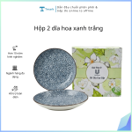 Hộp 2 dĩa hoa xanh trắng (Kiện 18 hộp) (Hàng nguyên kiện)