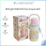 Bình giữ nhiệt hình hoa có quai xách (Kiện 50 cái)