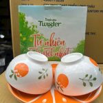 Bộ 2 chén 1 dĩa họa tiết cam ép (Kiện 20 bộ) (Hàng nguyên kiện)