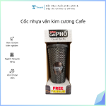 Cốc nhựa vân kim cương Cafe (Kiện 16 cái)