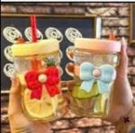 Cốc thủy tinh thắt nơ kèm ống hút (Kiện 68 cái) - Ảnh 3
