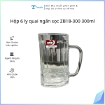 Hộp 6 ly quai ngấn sọc ZB18-300 300ml (Kiện 6 hộp) (Hàng nguyên kiện)
