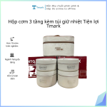 Hộp cơm 4 ngăn kèm túi giữ nhiệt Tiện lợi Tmark ( Kiện 40 bộ)