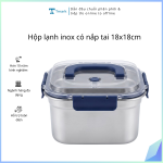 Hộp lạnh inox có nắp tai 18x18cm (Kiện 120 cái)
