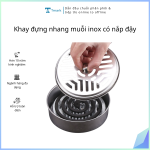 Khay đựng nhang muỗi inox có nắp đậy Tmark (Kiện 200 cái)