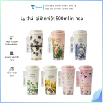 Ly thái giữ nhiệt 500ml in hoa (Kiện 60 cái)