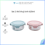 Set 2 thố thuỷ tinh 620ml