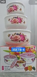 Set 3 bát sứ cao cấp bông hồng B4 (Kiện 24 bộ)(Hàng nguyên kiện) - Ảnh 2
