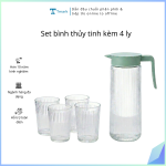 Set bình thủy tinh kèm 4 ly (kiện 16 bộ)