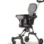 Gift_Xe đẩy trẻ em gấp gọn, loại thường, 4 bánh, khung bằng sắt + nhựa, có mái che