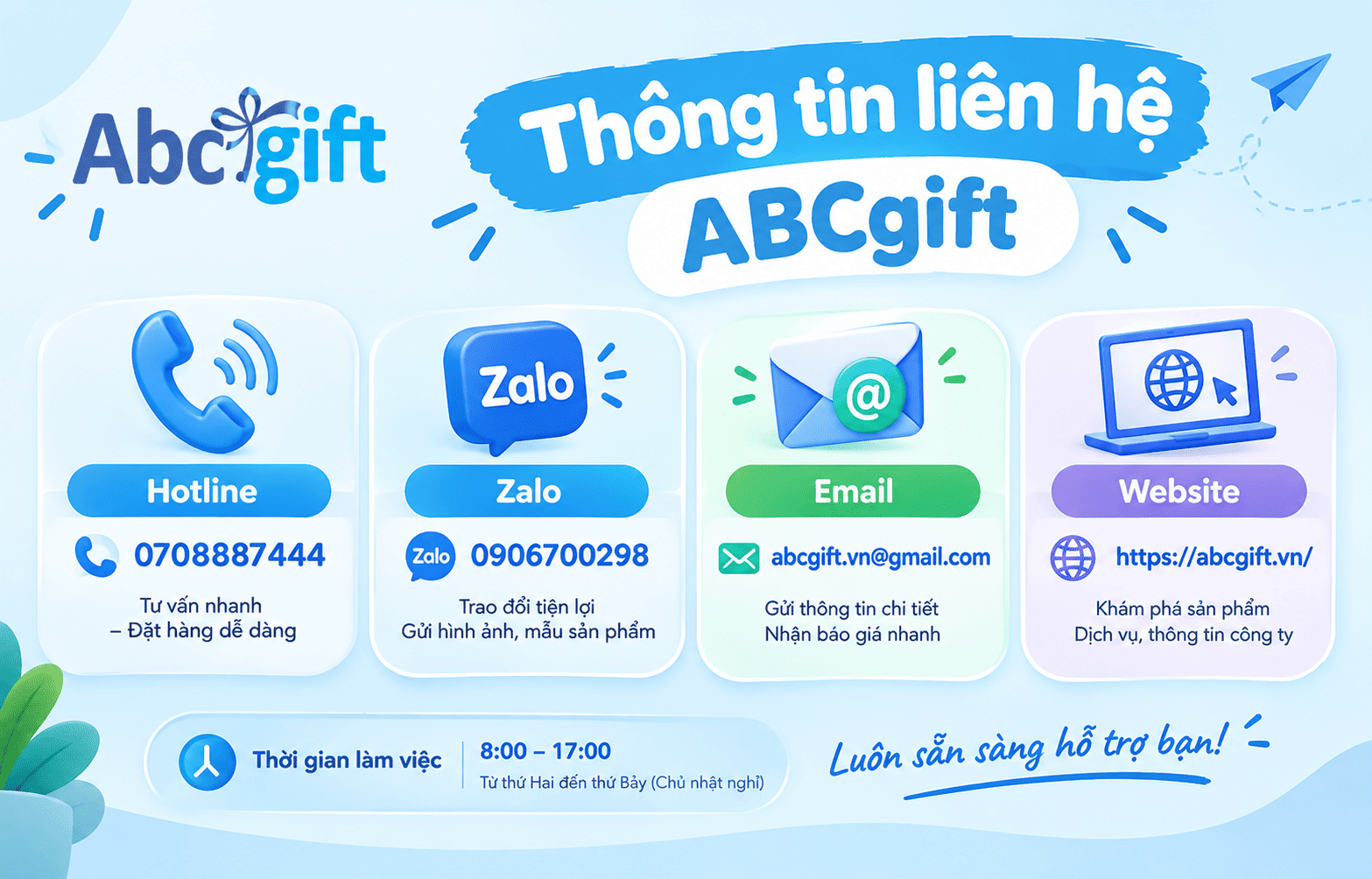 Thông tin liên hệ của ABCgift