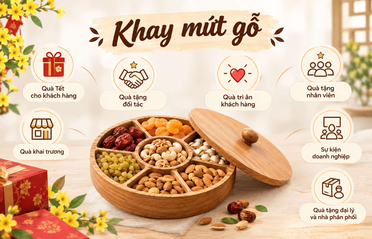 khay mứt gỗ