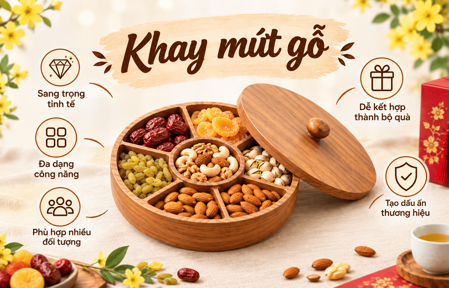 khay mứt gỗ