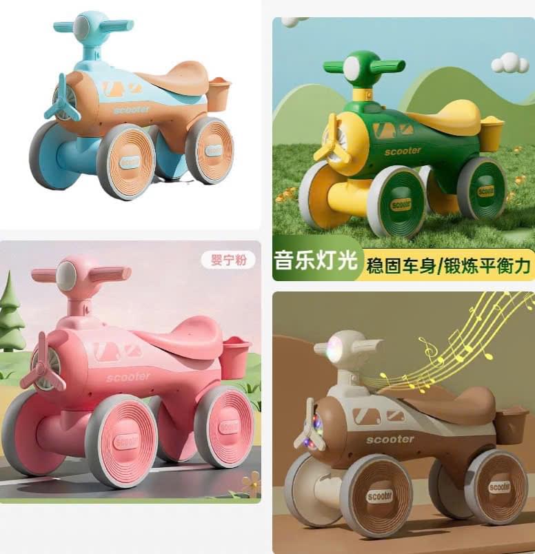 Đồ chơi: Xe chòi chân cho bé, có 4 bánh chất liệu: nhựa + sắt, có nhạc, dùng pin, chiều cao yên 34cm.Model: 088, RO1008, 1008, DRM-608, 609, 8005, 515, 1003, 1388. KT (53*28*36)cm+/-10%. Mới 100% - Ảnh 1